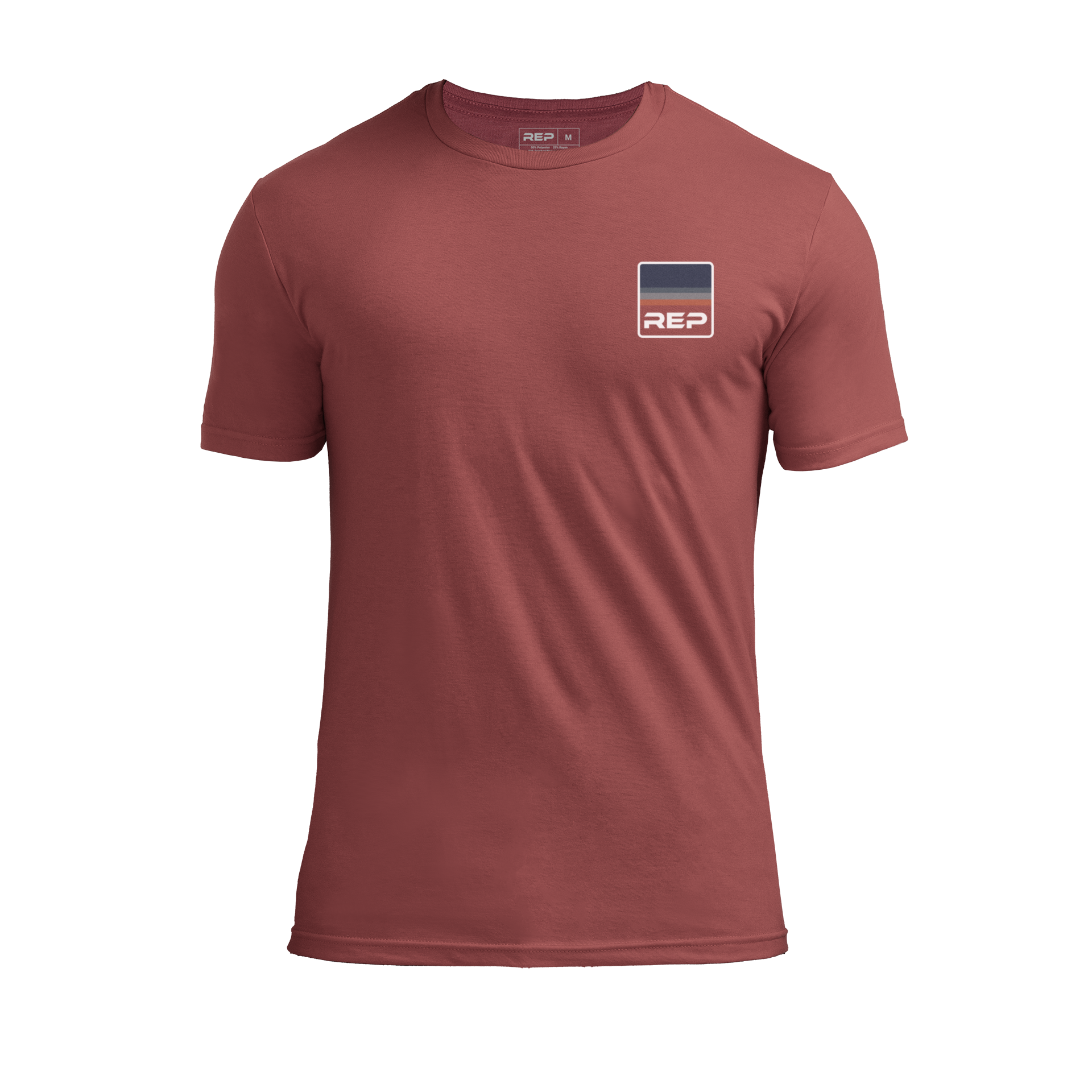 Clearance: Rise Tri-Blend Crew T-Shirt - Heather Russet/Blue / Large